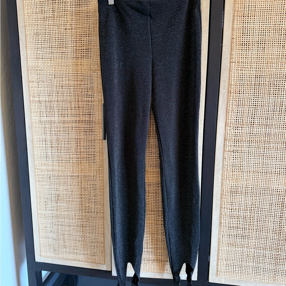 Zara Black Sparkle Stirrup Leggings